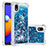 Custodia Silicone Cover Morbida Bling-Bling S01 per Samsung Galaxy A01 Core Blu