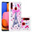 Custodia Silicone Cover Morbida Bling-Bling S01 per Samsung Galaxy A20s Rosa