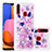 Custodia Silicone Cover Morbida Bling-Bling S01 per Samsung Galaxy A20s Rosa Caldo