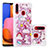 Custodia Silicone Cover Morbida Bling-Bling S01 per Samsung Galaxy A20s Rosso