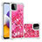 Custodia Silicone Cover Morbida Bling-Bling S01 per Samsung Galaxy A22 5G Rosa Caldo