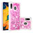 Custodia Silicone Cover Morbida Bling-Bling S01 per Samsung Galaxy A30 Rosa Caldo
