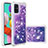 Custodia Silicone Cover Morbida Bling-Bling S01 per Samsung Galaxy A51 5G Viola