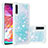 Custodia Silicone Cover Morbida Bling-Bling S01 per Samsung Galaxy A70 Cielo Blu