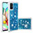 Custodia Silicone Cover Morbida Bling-Bling S01 per Samsung Galaxy A71 5G Blu