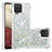 Custodia Silicone Cover Morbida Bling-Bling S01 per Samsung Galaxy M12 Argento