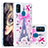 Custodia Silicone Cover Morbida Bling-Bling S01 per Samsung Galaxy M21 Rosa