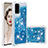 Custodia Silicone Cover Morbida Bling-Bling S01 per Samsung Galaxy S20 5G Blu