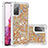 Custodia Silicone Cover Morbida Bling-Bling S01 per Samsung Galaxy S20 Lite 5G Oro