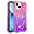 Custodia Silicone Cover Morbida Bling-Bling S02 per Apple iPhone 13 Rosa Caldo