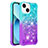 Custodia Silicone Cover Morbida Bling-Bling S02 per Apple iPhone 14 Cielo Blu