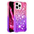 Custodia Silicone Cover Morbida Bling-Bling S02 per Apple iPhone 14 Pro Max Rosa Caldo