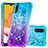 Custodia Silicone Cover Morbida Bling-Bling S02 per Samsung Galaxy A01 SM-A015 Cielo Blu