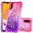 Custodia Silicone Cover Morbida Bling-Bling S02 per Samsung Galaxy A01 SM-A015 Rosa Caldo