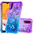 Custodia Silicone Cover Morbida Bling-Bling S02 per Samsung Galaxy A01 SM-A015 Viola