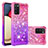 Custodia Silicone Cover Morbida Bling-Bling S02 per Samsung Galaxy A03s Rosa Caldo