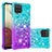 Custodia Silicone Cover Morbida Bling-Bling S02 per Samsung Galaxy A12 Cielo Blu