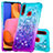 Custodia Silicone Cover Morbida Bling-Bling S02 per Samsung Galaxy A20s Cielo Blu