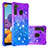 Custodia Silicone Cover Morbida Bling-Bling S02 per Samsung Galaxy A21 Viola
