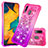 Custodia Silicone Cover Morbida Bling-Bling S02 per Samsung Galaxy A30 Rosa Caldo