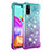 Custodia Silicone Cover Morbida Bling-Bling S02 per Samsung Galaxy A41 Cielo Blu