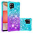 Custodia Silicone Cover Morbida Bling-Bling S02 per Samsung Galaxy A42 5G Cielo Blu