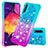 Custodia Silicone Cover Morbida Bling-Bling S02 per Samsung Galaxy A50 Cielo Blu