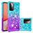 Custodia Silicone Cover Morbida Bling-Bling S02 per Samsung Galaxy A72 5G Cielo Blu