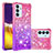 Custodia Silicone Cover Morbida Bling-Bling S02 per Samsung Galaxy A82 5G Rosa Caldo