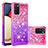 Custodia Silicone Cover Morbida Bling-Bling S02 per Samsung Galaxy F02S SM-E025F Rosa Caldo