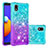 Custodia Silicone Cover Morbida Bling-Bling S02 per Samsung Galaxy M01 Core Cielo Blu