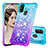 Custodia Silicone Cover Morbida Bling-Bling S02 per Samsung Galaxy M21 Cielo Blu