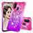 Custodia Silicone Cover Morbida Bling-Bling S02 per Samsung Galaxy M21 Rosa Caldo