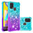 Custodia Silicone Cover Morbida Bling-Bling S02 per Samsung Galaxy M31 Prime Edition Cielo Blu