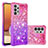 Custodia Silicone Cover Morbida Bling-Bling S02 per Samsung Galaxy M32 5G Rosa Caldo