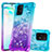 Custodia Silicone Cover Morbida Bling-Bling S02 per Samsung Galaxy M80S Cielo Blu