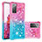 Custodia Silicone Cover Morbida Bling-Bling S02 per Samsung Galaxy S20 Lite 5G Rosa