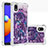 Custodia Silicone Cover Morbida Bling-Bling S03 per Samsung Galaxy A01 Core Viola