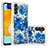 Custodia Silicone Cover Morbida Bling-Bling S03 per Samsung Galaxy A04s Blu