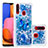 Custodia Silicone Cover Morbida Bling-Bling S03 per Samsung Galaxy A20s Blu