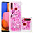 Custodia Silicone Cover Morbida Bling-Bling S03 per Samsung Galaxy A20s Rosa Caldo