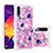 Custodia Silicone Cover Morbida Bling-Bling S03 per Samsung Galaxy A50 Rosa Caldo