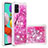 Custodia Silicone Cover Morbida Bling-Bling S03 per Samsung Galaxy A51 4G Rosa Caldo
