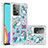 Custodia Silicone Cover Morbida Bling-Bling S03 per Samsung Galaxy A52s 5G Cielo Blu