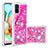 Custodia Silicone Cover Morbida Bling-Bling S03 per Samsung Galaxy A71 5G Rosa Caldo