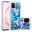 Custodia Silicone Cover Morbida Bling-Bling S03 per Samsung Galaxy A81 Blu