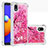 Custodia Silicone Cover Morbida Bling-Bling S03 per Samsung Galaxy M01 Core Rosa Caldo