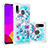 Custodia Silicone Cover Morbida Bling-Bling S03 per Samsung Galaxy M10S Cielo Blu