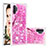 Custodia Silicone Cover Morbida Bling-Bling S03 per Samsung Galaxy Note 10 Plus 5G Rosa Caldo