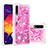 Custodia Silicone Cover Morbida Bling-Bling S04 per Samsung Galaxy A30S Rosa Caldo